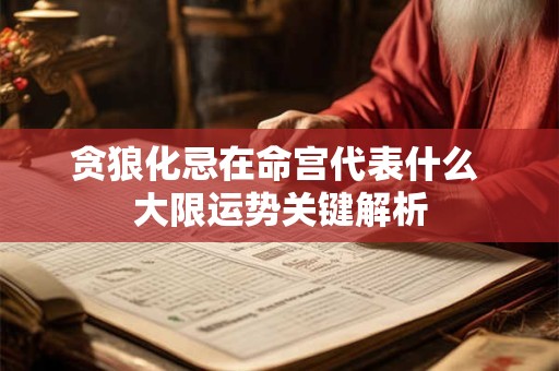 贪狼化忌在命宫代表什么 大限运势关键解析