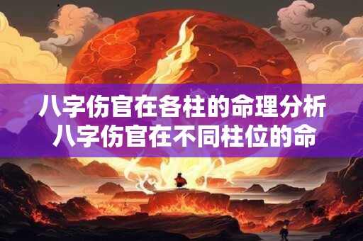 八字伤官在各柱的命理分析 八字伤官在不同柱位的命理解析