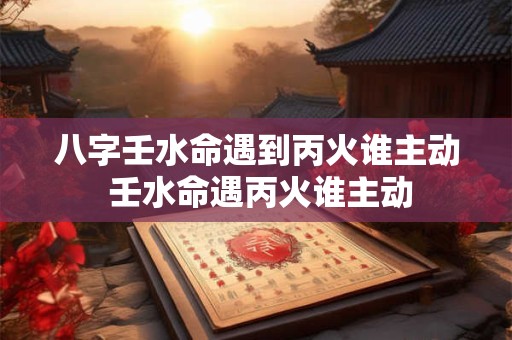 八字壬水命遇到丙火谁主动 壬水命遇丙火谁主动