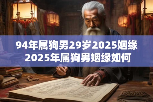94年属狗男29岁2025姻缘 2025年属狗男姻缘如何