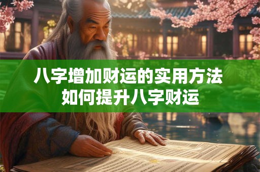 八字增加财运的实用方法 如何提升八字财运