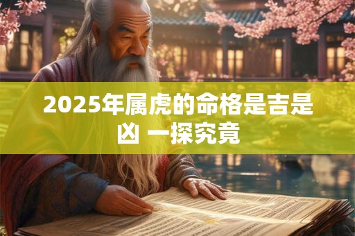 2025年属虎的命格是吉是凶 一探究竟
