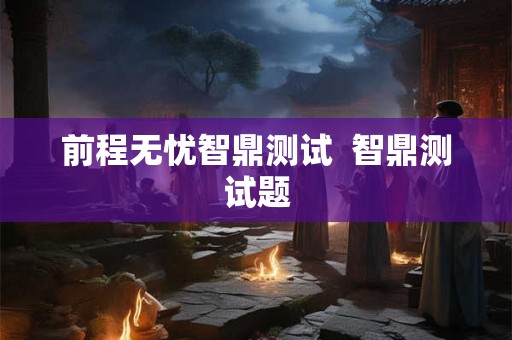 前程无忧智鼎测试 智鼎测试题 前程无忧智鼎测试 智鼎测试题