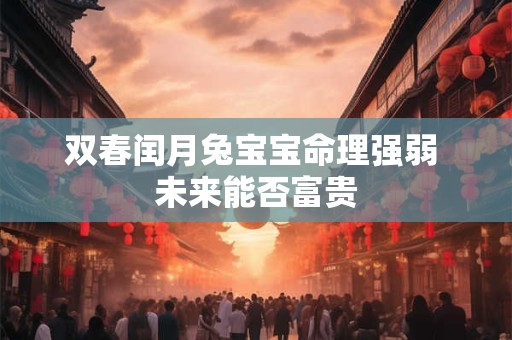 双春闰月兔宝宝命理强弱 未来能否富贵