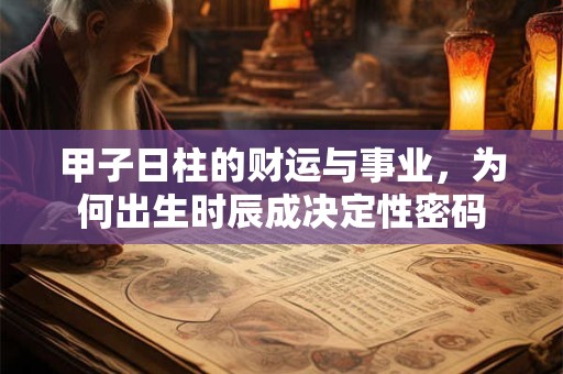 甲子日柱的财运与事业，为何出生时辰成决定性密码