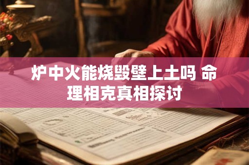炉中火能烧毁壁上土吗 命理相克真相探讨