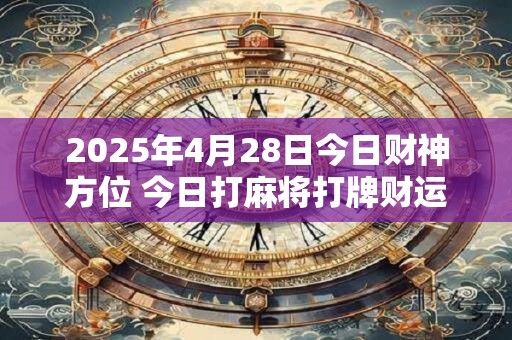 2025年4月28日今日财神方位 今日打麻将打牌财运方位！
