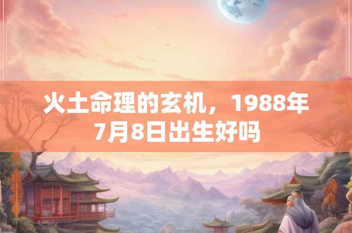 火土命理的玄机，1988年7月8日出生好吗