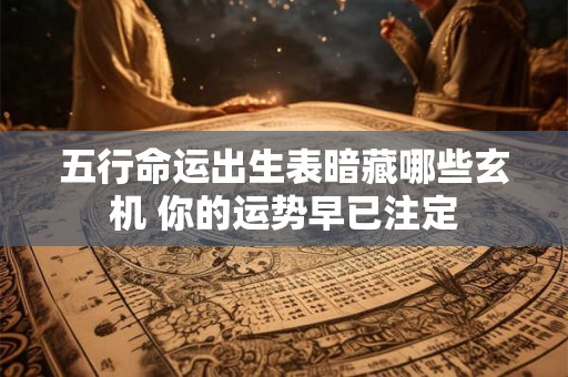 五行命运出生表暗藏哪些玄机 你的运势早已注定