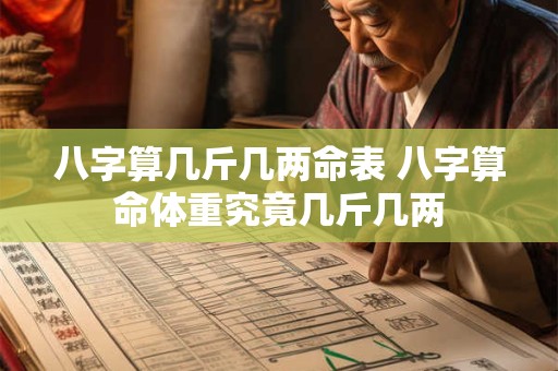 八字算几斤几两命表 八字算命体重究竟几斤几两