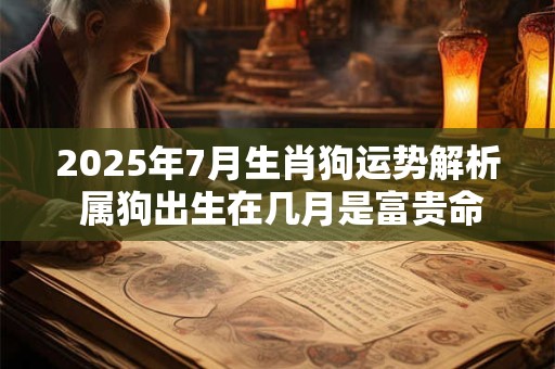 2025年7月生肖狗运势解析 属狗出生在几月是富贵命