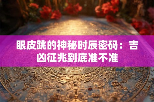 眼皮跳的神秘时辰密码：吉凶征兆到底准不准