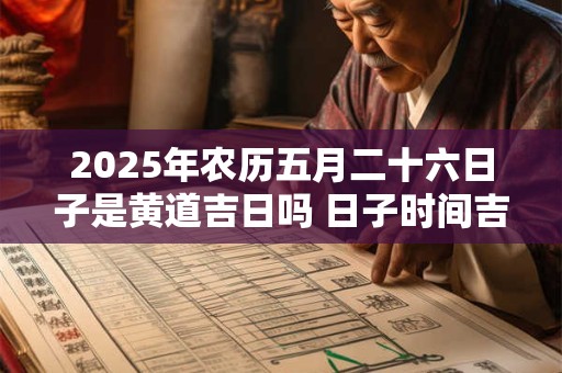 2026年农历五月二十六日子是黄道吉日吗 日子时间吉凶