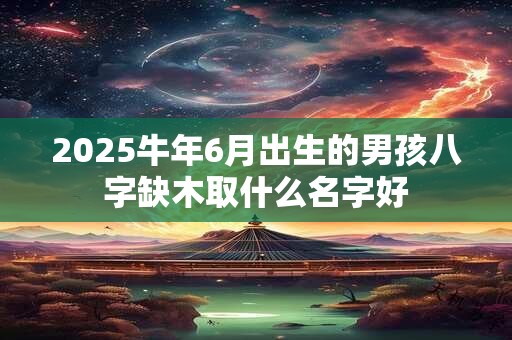 2025牛年6月出生的男孩八字缺木取什么名字好