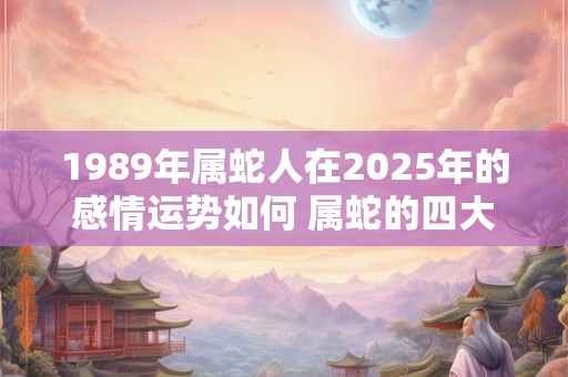 1989年属蛇人在2025年的感情运势如何 属蛇的四大桃花年
