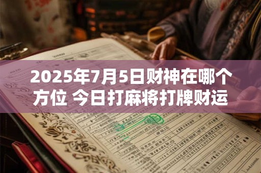 2025年7月5日财神在哪个方位 今日打麻将打牌财运方位！