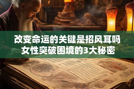 改变命运的关键是招风耳吗 女性突破困境的3大秘密