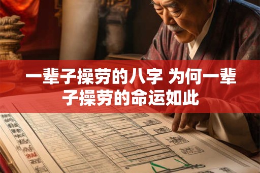 一辈子操劳的八字 为何一辈子操劳的命运如此