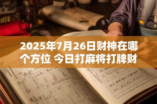 2025年7月26日财神在哪个方位 今日打麻将打牌财神方位