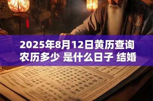 2025年8月12日黄历查询 农历多少 是什么日子 结婚吉时