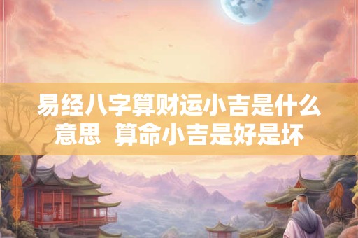 易经八字算财运小吉是什么意思  算命小吉是好是坏