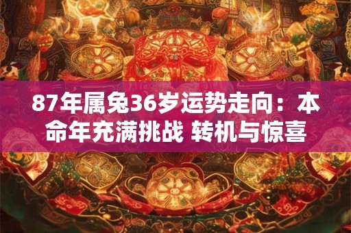 87年属兔36岁运势走向：本命年充满挑战 转机与惊喜在后！