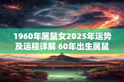 1960年属鼠女2025年运势及运程详解 60年出生属鼠人2025全年每月运势女性