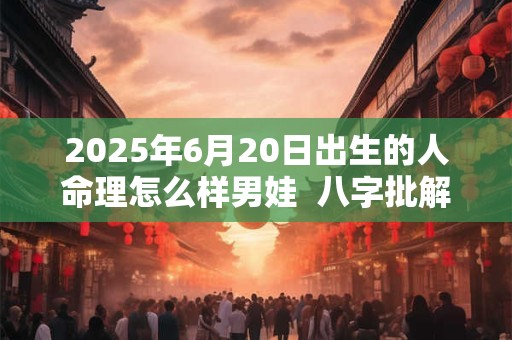 2025年6月20日出生的人命理怎么样男娃  八字批解