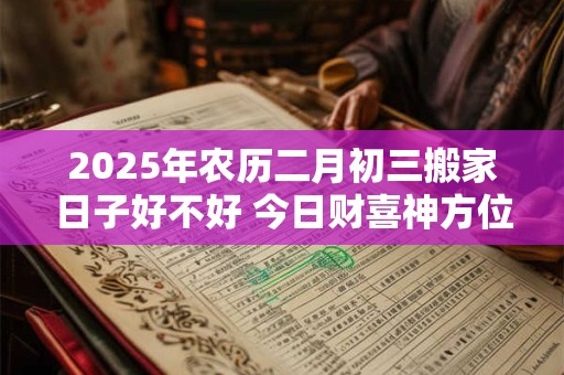 2025年农历二月初三搬家日子好不好 今日财喜神方位