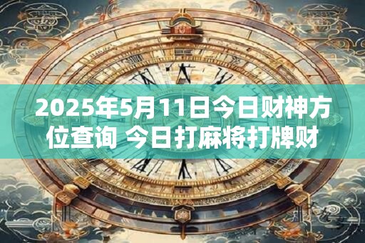 2025年5月11日今日财神方位查询 今日打麻将打牌财神方位！
