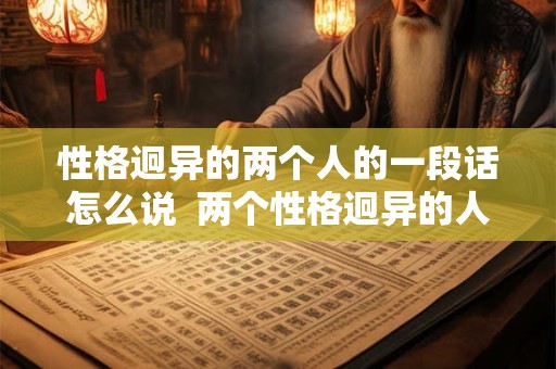 性格迥异的两个人的一段话怎么说  两个性格迥异的人能长久吗
