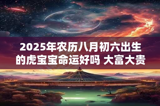 2025年农历八月初六出生的虎宝宝命运好吗 大富大贵吗