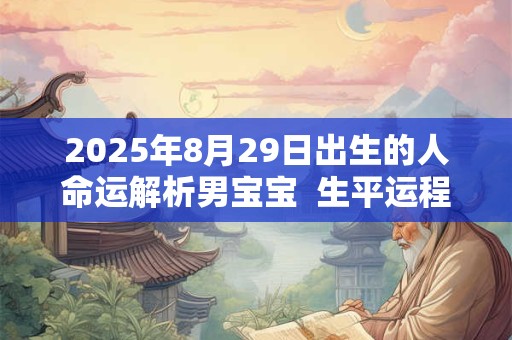 2025年8月29日出生的人命运解析男宝宝  生平运程分析