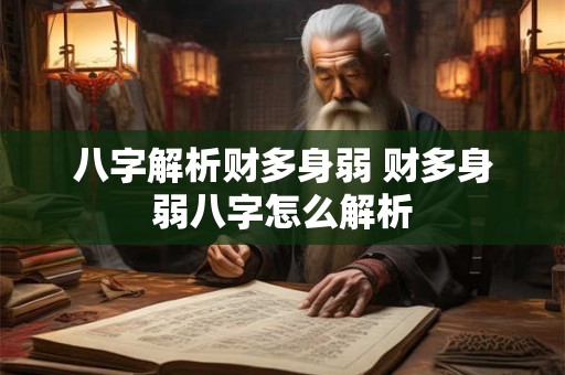 八字解析财多身弱 财多身弱八字怎么解析