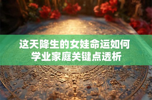 这天降生的女娃命运如何 学业家庭关键点透析