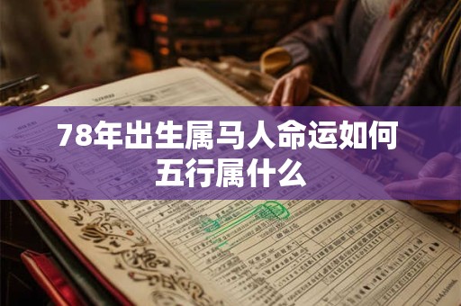 78年出生属马人命运如何 五行属什么