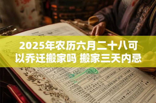 2025年农历六月二十八可以乔迁搬家吗 搬家三天内忌讳