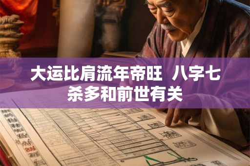 大运比肩流年帝旺  八字七杀多和前世有关