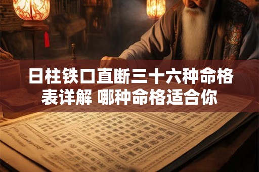 日柱铁口直断三十六种命格表详解 哪种命格适合你