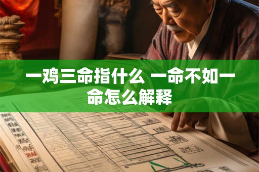 一鸡三命指什么 一命不如一命怎么解释