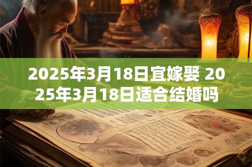 2025年3月18日宜嫁娶 2025年3月18日适合结婚吗