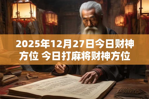 2025年12月27日今日财神方位 今日打麻将财神方位一览表