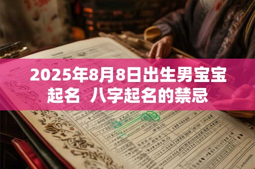 详细阅读:2025年8月8日出生男宝宝起名 八字起名的禁忌 2025年8月8日出生男宝宝起名 八字起名的禁忌
