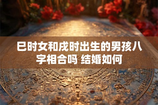 巳时女和戌时出生的男孩八字相合吗 结婚如何