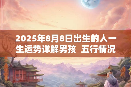 2026年8月8日出生的人一生运势详解男孩 五行情况查询 2026年8月8日出生的人一生运势详解男孩 五行情况查询