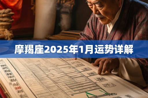 摩羯座2025年1月运势详解