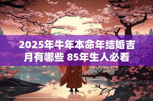 2025年牛年本命年结婚吉月有哪些 85年生人必看