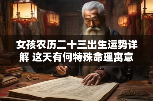 女孩农历二十三出生运势详解 这天有何特殊命理寓意