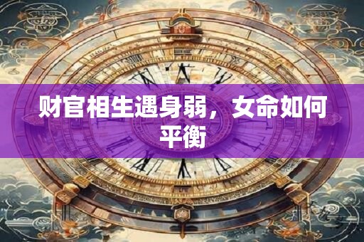 财官相生遇身弱，女命如何平衡