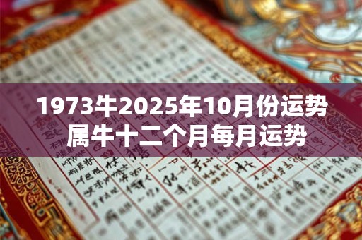 1973牛2025年10月份运势  属牛十二个月每月运势
